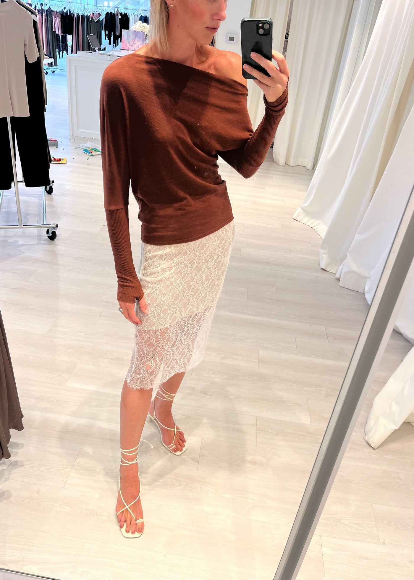 Sheer Lace Slip Skirt