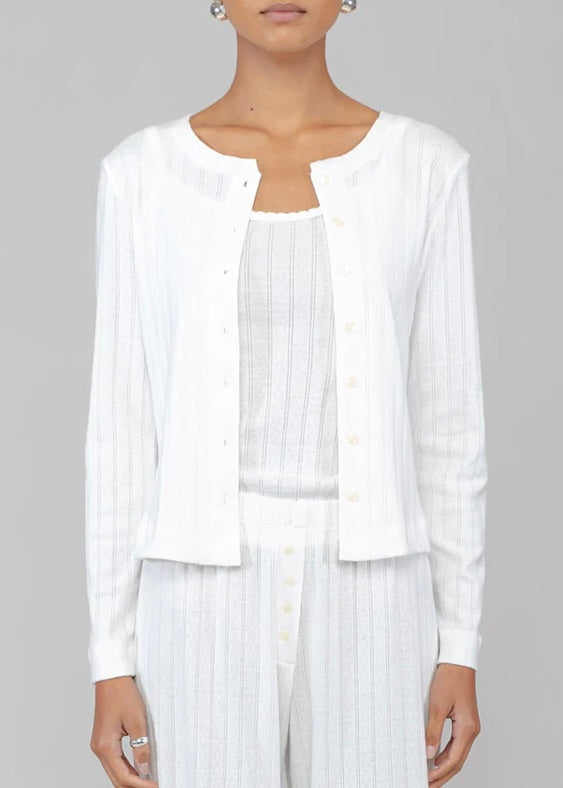 Pointelle Classic Crew Cardigan