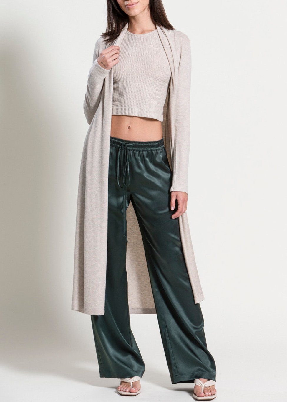 Silk Charmeuse Wide Leg Pant