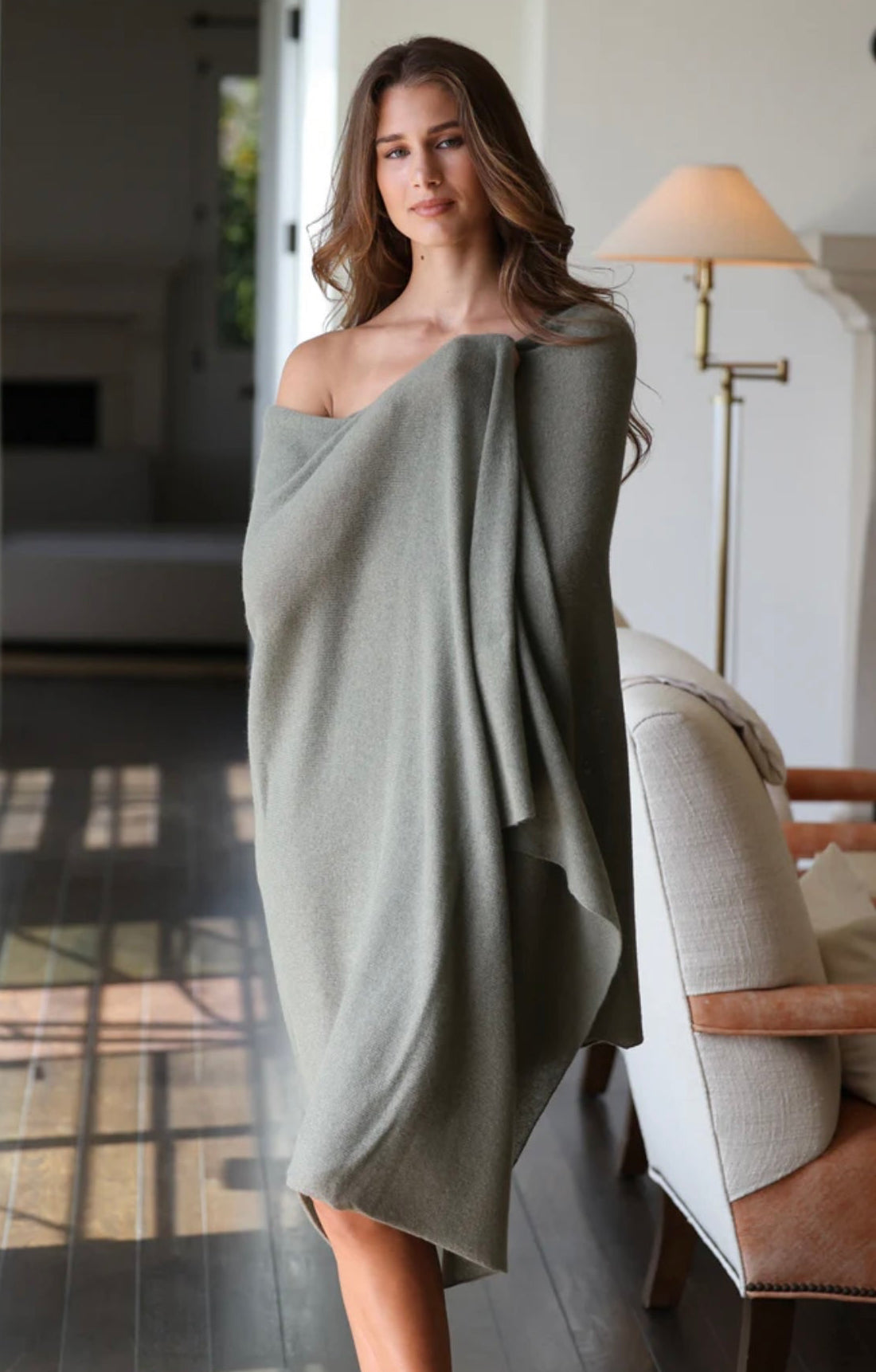 ADELE CASHMERE WRAP | ARMY