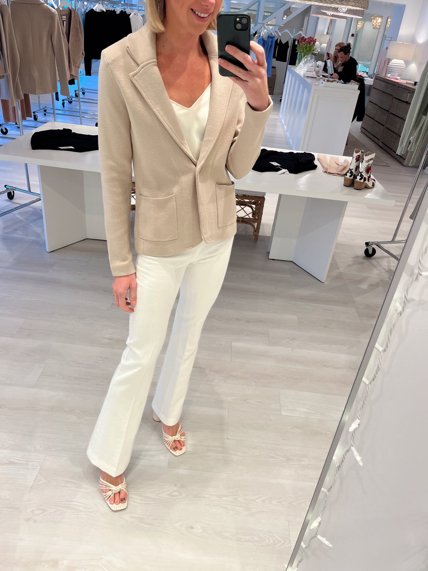 Cotton Blend Fitted Blazer