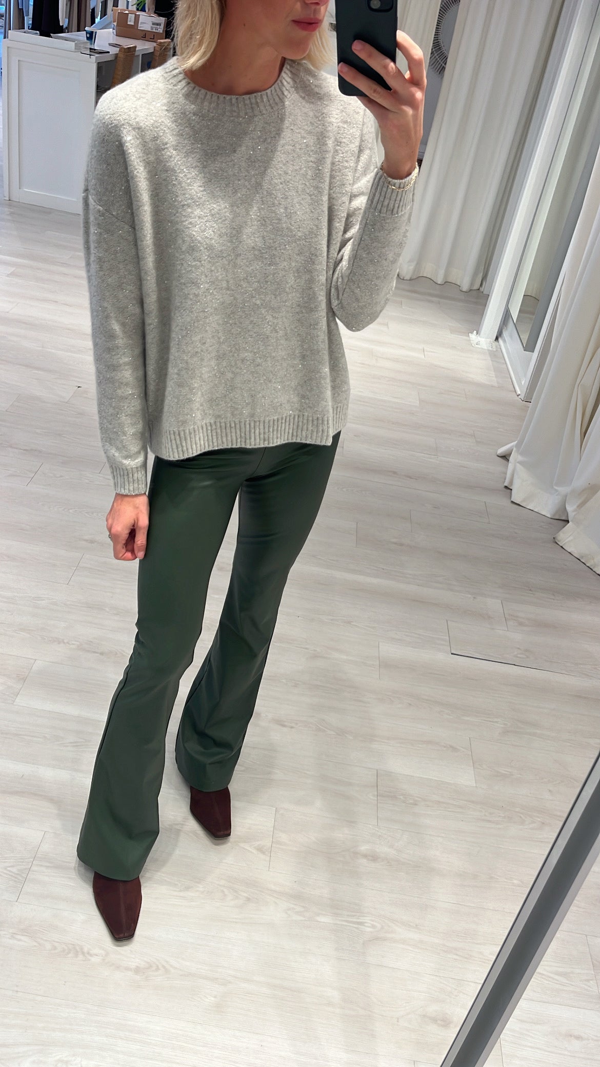 Sparkle Cashmere Boxy Crew Neck