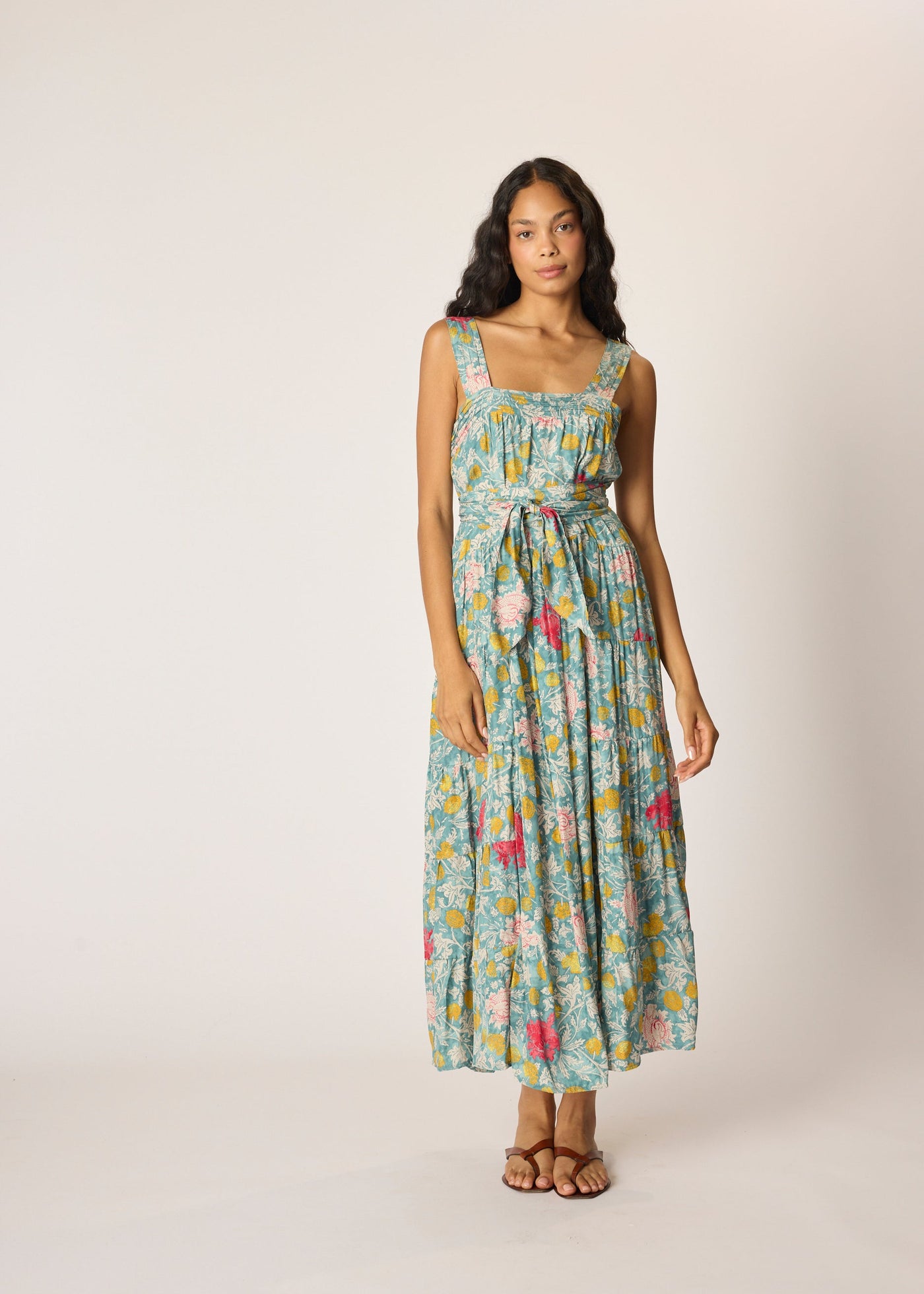 Jasmine Dress with Sash - Silk