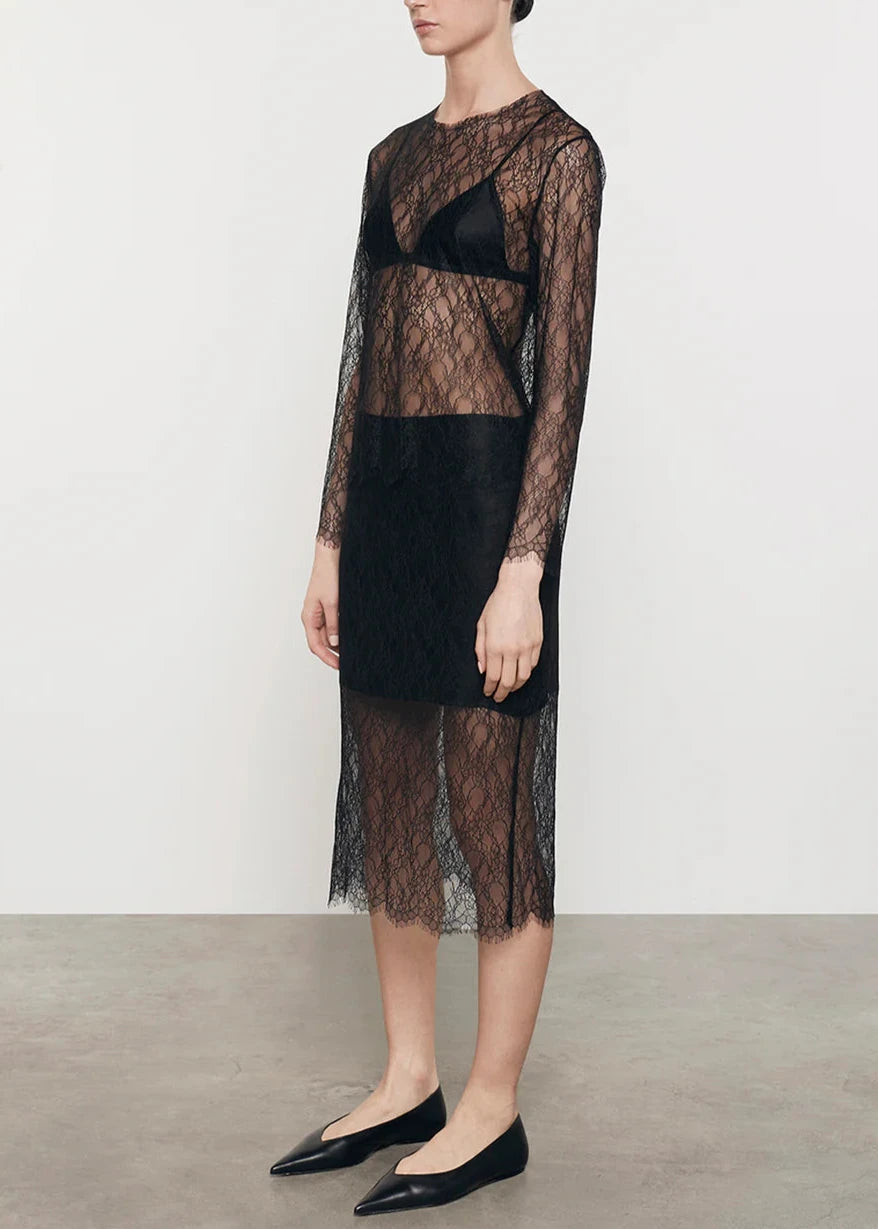 Sheer Lace Slip Skirt