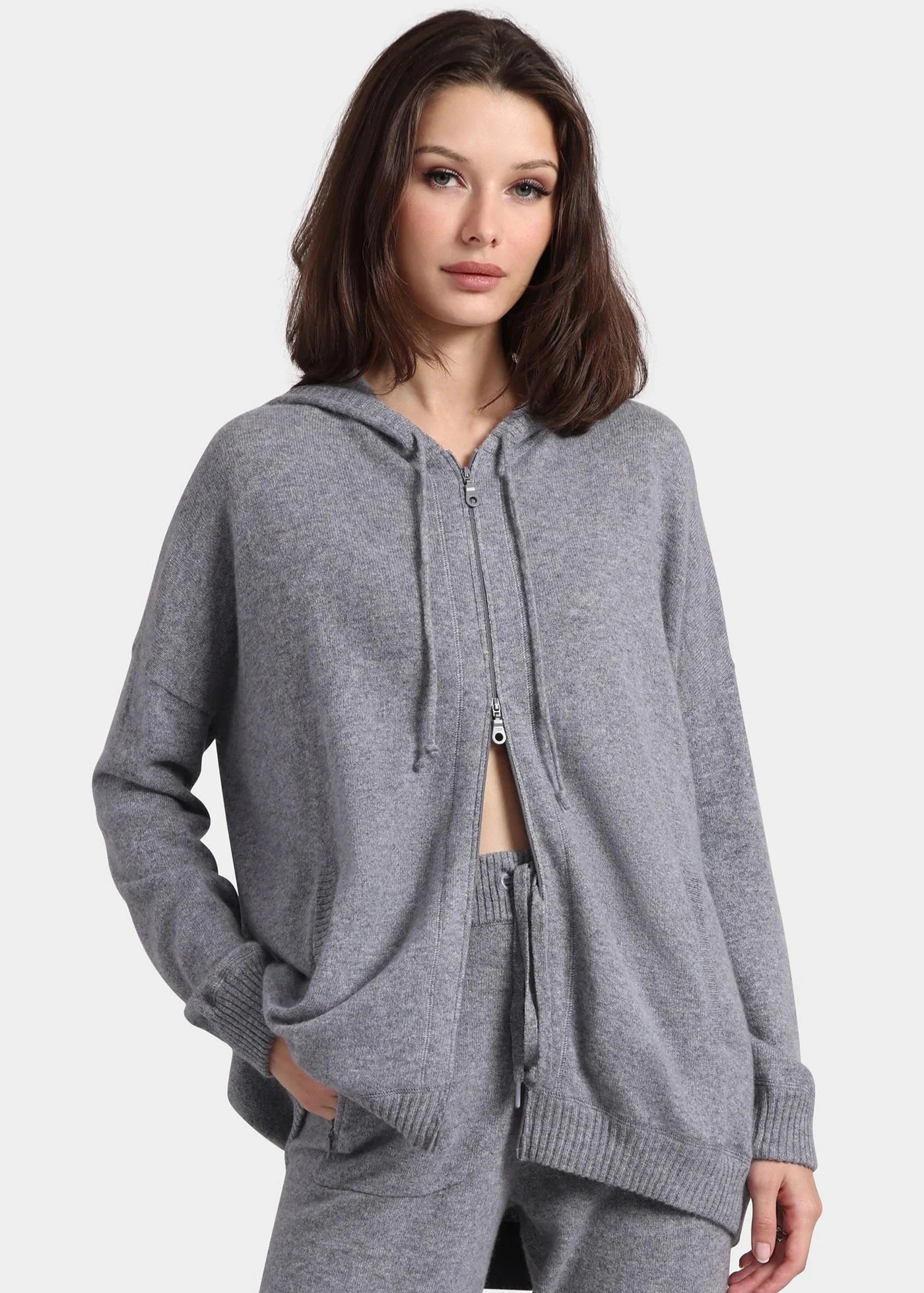 Cashmere One Size Zip Hoodie