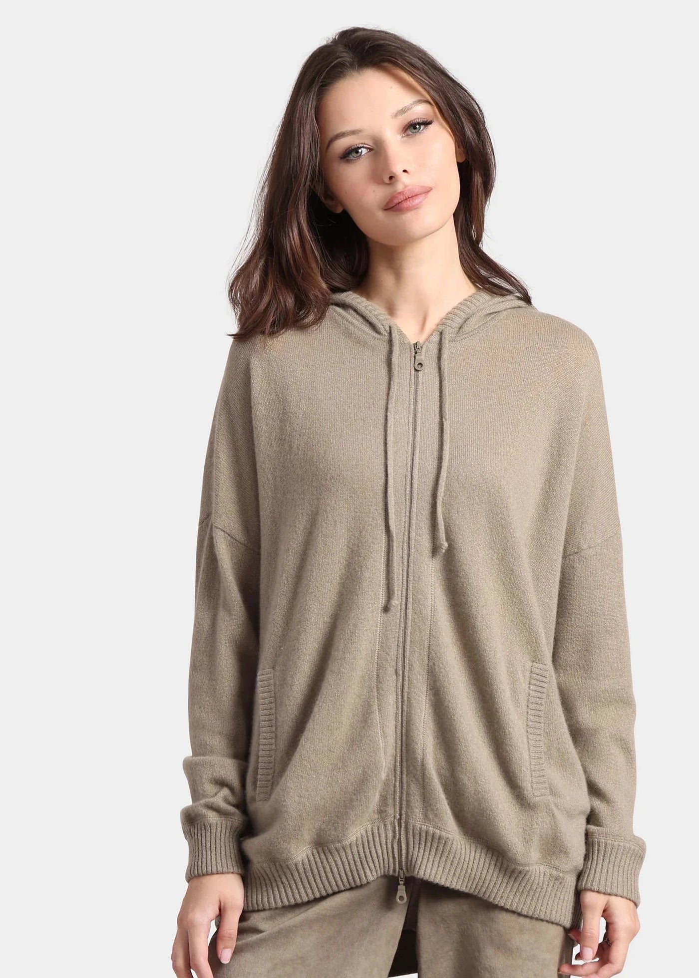 Cashmere Oversized Zip Hoodie