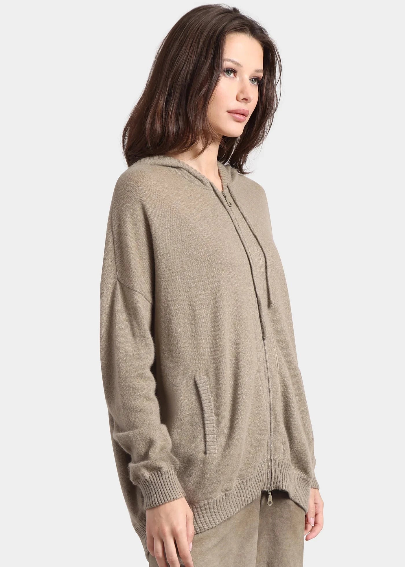 Cashmere Oversized Zip Hoodie