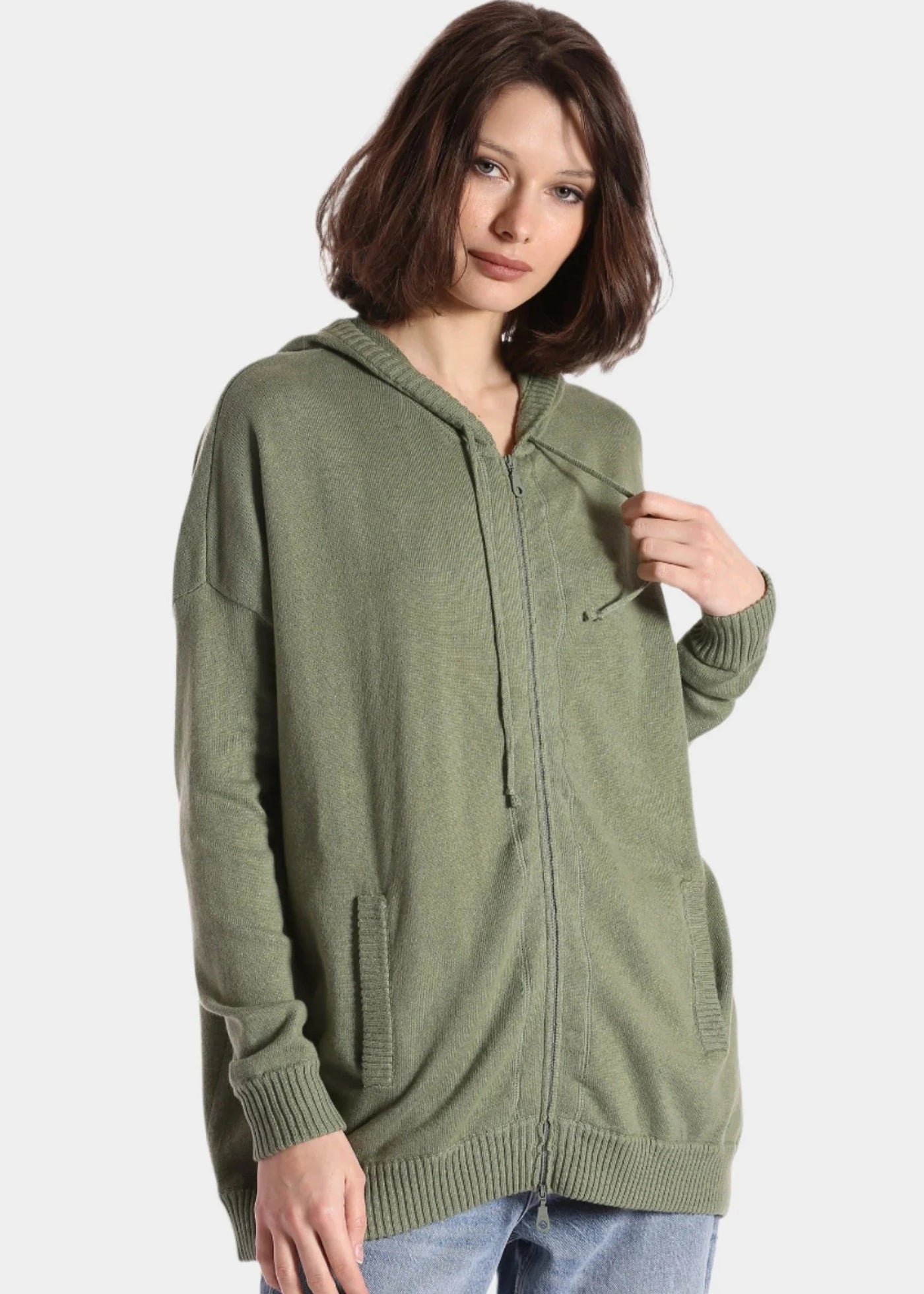 Cashmere One Size Zip Hoodie