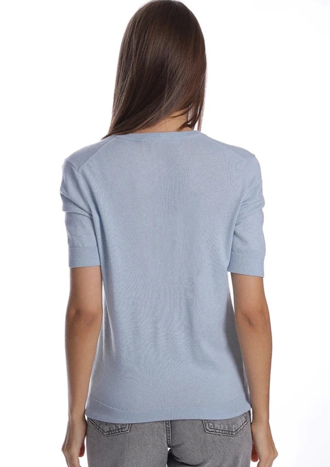 Supima Cotton Cashmere V-Neck Tee